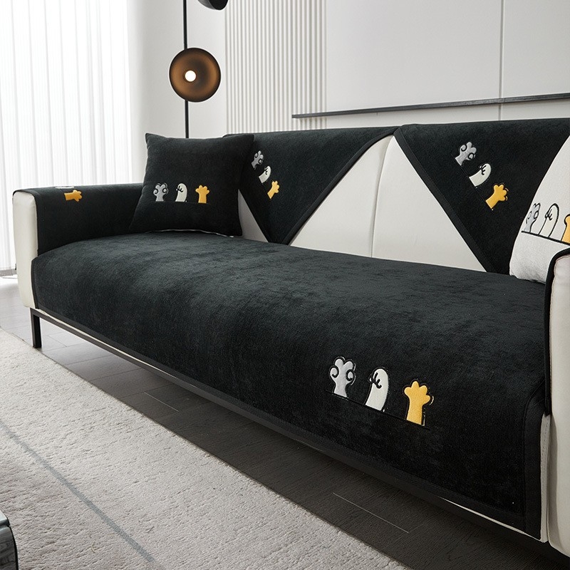 Възглавница за диван Four Seasons Универсална бебешка кадифена шенилна 2024 Нова изцяло покрита платнена кърпа Универсален калъф Неплъзгаща се възглавница