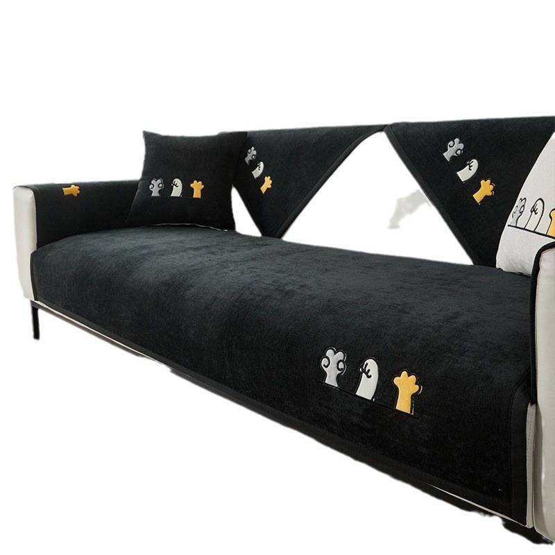 Възглавница за диван Four Seasons Универсална бебешка кадифена шенилна 2024 Нова изцяло покрита платнена кърпа Универсален калъф Неплъзгаща се възглавница