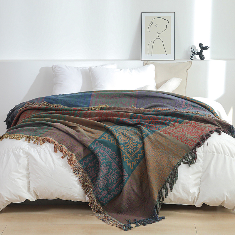 Grynos medvilnės kutais marginta marlės antklodė, prieinama prabangaus stiliaus suaugusiųjų rankšluosčių antklodė, vasarinė rankšluosčių antklodė, grynos medvilnės sofos antklodė, oro kondicionieriaus antklodė