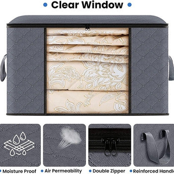 Piiriülene ja populaarne tekikott, nähtava aknaga lausriidest kolimispakk, reisitekk, ülipaks ja kaasaskantav