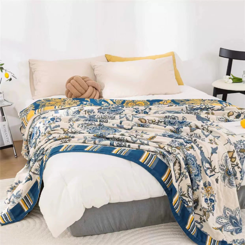 Határokon átnyúló új pamut géz ágytakaró törölköző paplan egyszemélyes kétszemélyes nyári légkondicionáló takaró nyári hűvös paplan ebédszünet takaró kanapé takaró