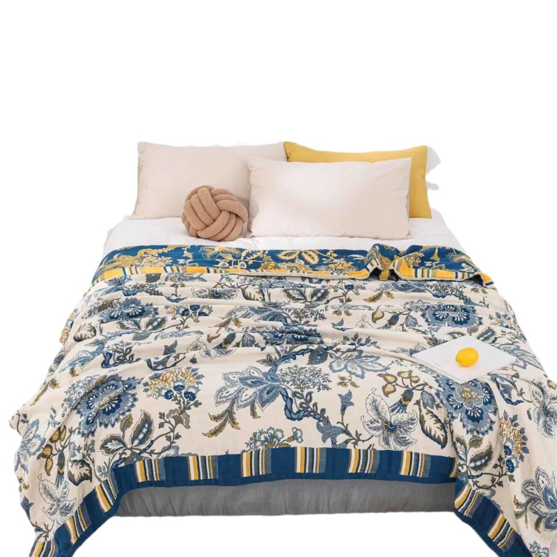 Határokon átnyúló új pamut géz ágytakaró törölköző paplan egyszemélyes kétszemélyes nyári légkondicionáló takaró nyári hűvös paplan ebédszünet takaró kanapé takaró