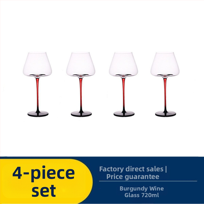 Melns sarkans tauriņš Burgundijas vīna glāze Ieeja Grezna Augstas klases Grezna Sarkanā stieņa vīna glāze Augstas vērtības Ieeja Grezns stils