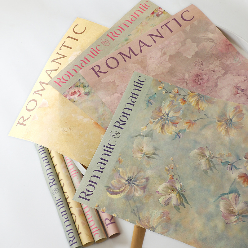 Фестивал Моди, опаковъчна хартия с щампа от цветя, опаковъчна хартия с цветя, подаръчна крафт хартия, ръчно изработена опаковъчна хартия „Направи си сам“