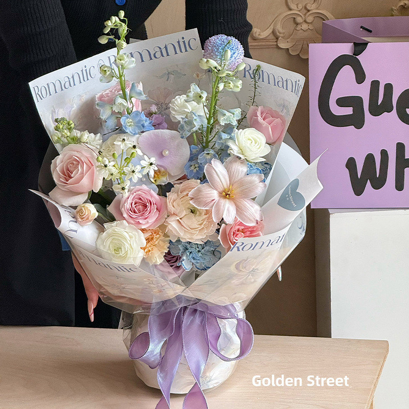 Фестивал Моди, опаковъчна хартия с щампа от цветя, опаковъчна хартия с цветя, подаръчна крафт хартия, ръчно изработена опаковъчна хартия „Направи си сам“