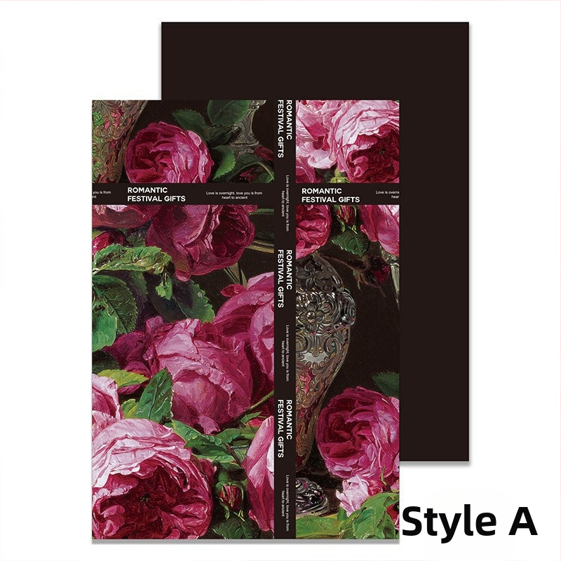 Фестивал Моди, опаковъчна хартия с щампа от цветя, опаковъчна хартия с цветя, подаръчна крафт хартия, ръчно изработена опаковъчна хартия „Направи си сам“