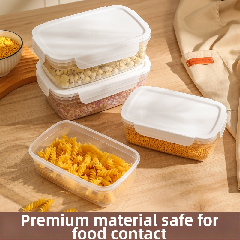 FCM сертифициран запечатан буркан за съхранение на хранителни продукти, пластмасов буркан за съхранение на зърнени храни, кухненски закуски, лед