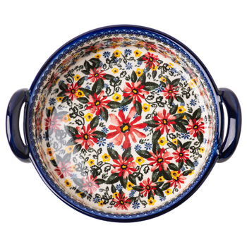 Lenkiško keraminio dubenėlio su rankena buitinė lėkštė kepimo dubenėlis su dviguba ausimi sriubos dubenėlis salotoms greito paruošimo makaronų dubenėlis retro stalo įrankiai „Amazon“