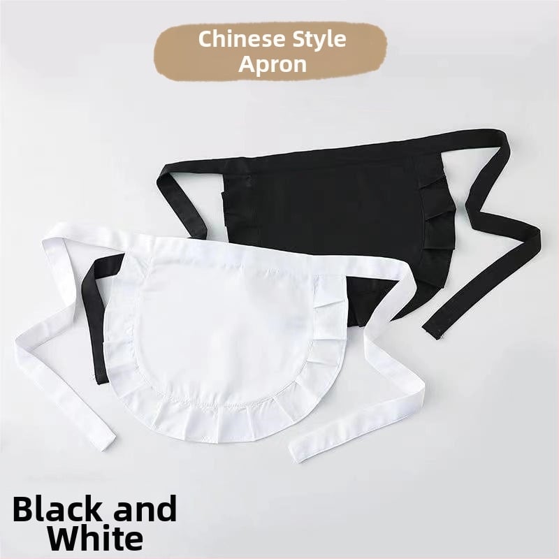 Oriģināls ķīniešu mazā šefpavāra priekšauts Lolita kalpones jauns priekšauts jauks mīksts meitenes Lolita melns mazs priekšauts