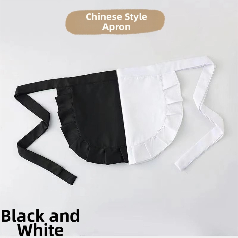 Оригинална китайска престилка за малък готвач Лолита, нова престилка за прислужница, сладка мека момичешка Лолита, черна, малка, лигавник