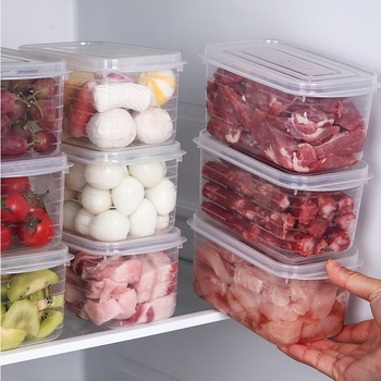 Speciali tarpvalstybinė šaldytuvo šviežio laikymo dėžutė maistinei permatomai plastikinei dėžutei su dangteliu, sandariai uždarytai, stačiakampei dėžutei