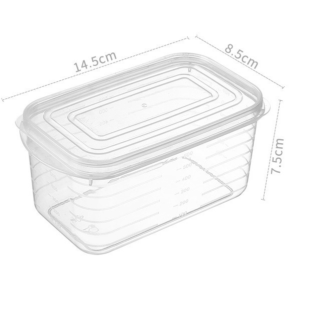 Speciali tarpvalstybinė šaldytuvo šviežio laikymo dėžutė maistinei permatomai plastikinei dėžutei su dangteliu, sandariai uždarytai, stačiakampei dėžutei