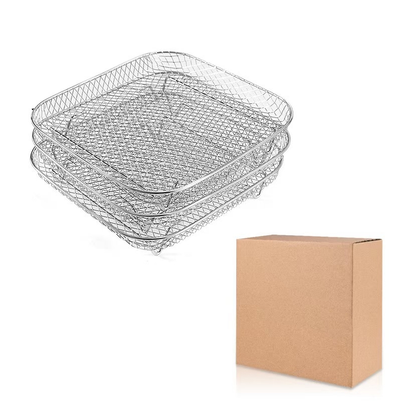 Tehase 304 ruudukujuline kuivatusrest toidukvaliteediga roostevabast terasest traadist kuivatusrest, suur õhufritüüri grill, hulgimüük