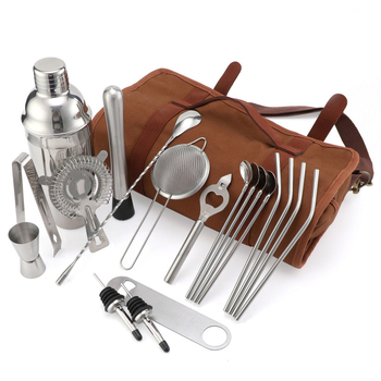 Tarpvalstybinis tiesioginis tiekimas nerūdijančio plieno kūginis sirenos 20 kostiumas baro įrankiai barmeno krepšys lauko krepšys vyno krepšys