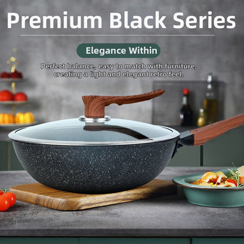 Meditsiinilise kivi mittenakkuva praepanni otse tehasest koduseks kasutamiseks, väiksema õliauruga, lame praepann, raudpann