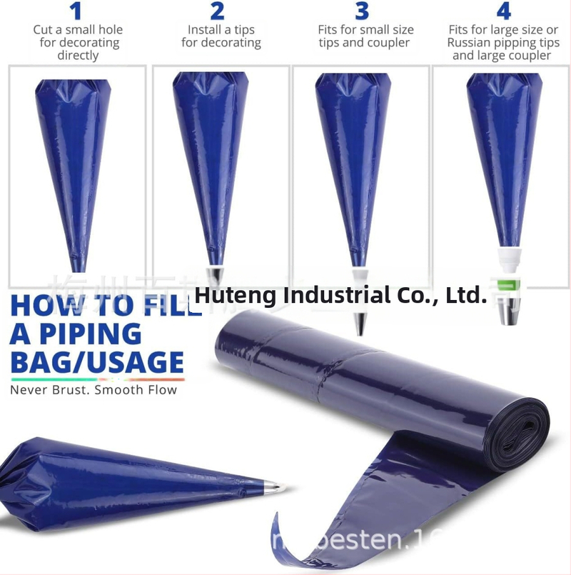 Amazon 50-частична синя торбичка за ролка 25*52 см торбичка за еднократна употреба сгъстена торбичка за крем