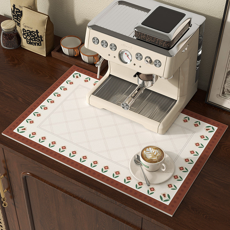 Virtuvės drenažo kilimėlis, stalviršio sugeriantis arbatos kilimėlis, aukštos klasės retro stiliaus indų plovykla, baro kavos aparato stalo kilimėlis