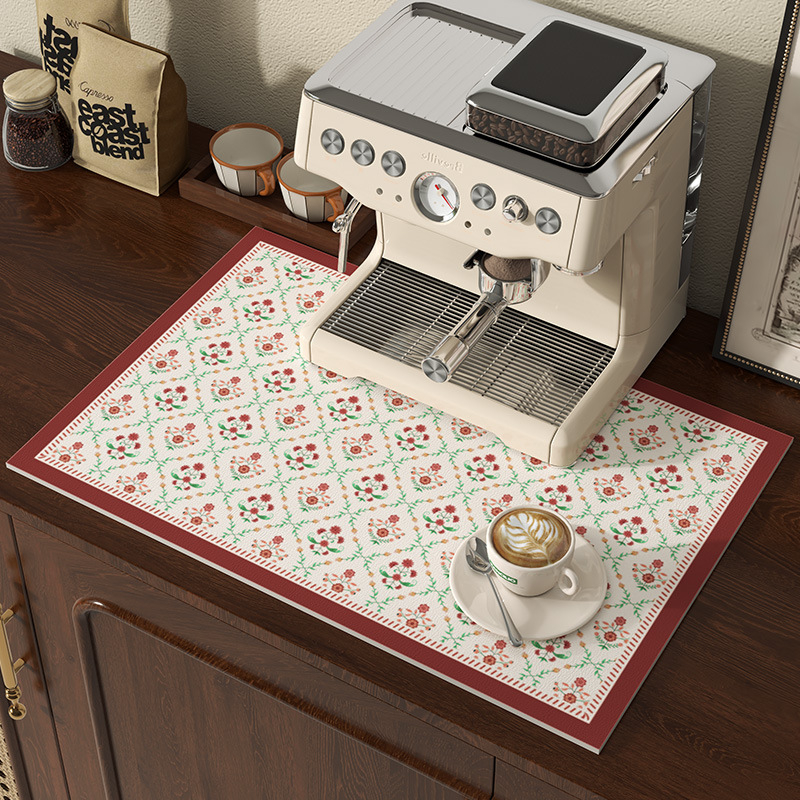 Virtuvės drenažo kilimėlis, stalviršio sugeriantis arbatos kilimėlis, aukštos klasės retro stiliaus indų plovykla, baro kavos aparato stalo kilimėlis
