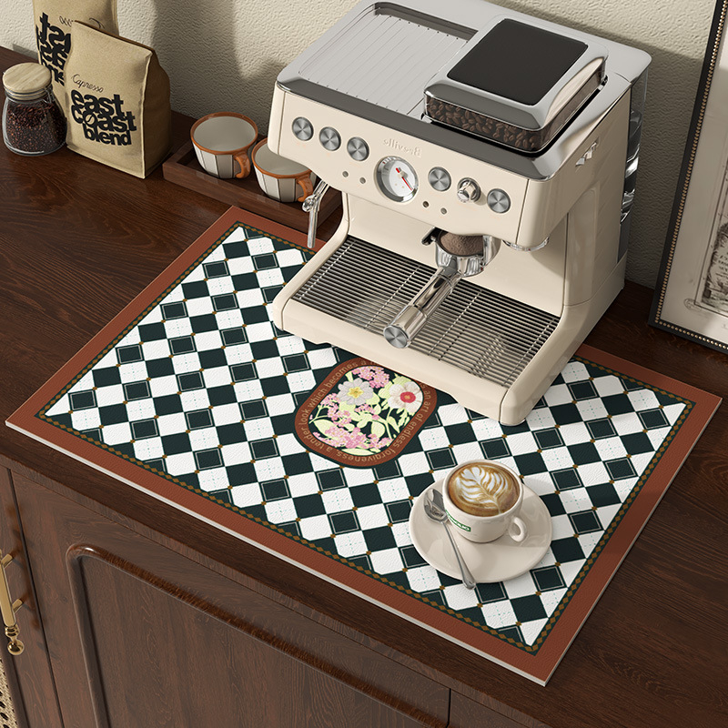 Virtuvės drenažo kilimėlis, stalviršio sugeriantis arbatos kilimėlis, aukštos klasės retro stiliaus indų plovykla, baro kavos aparato stalo kilimėlis