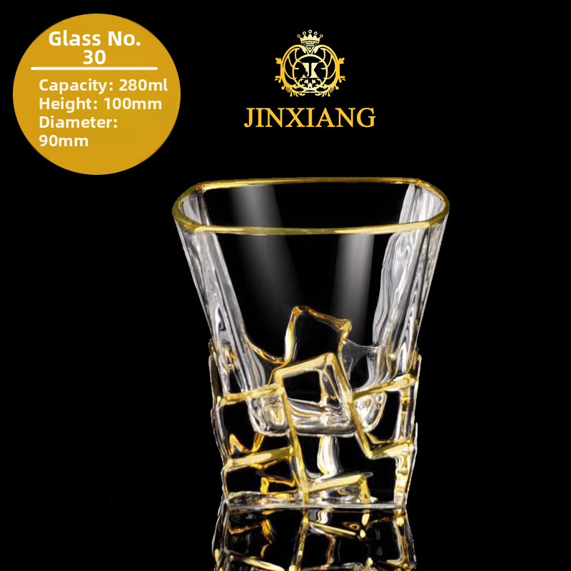 Luksuzna zlatno oslikana čaša za viski u europskom stilu, kućna čaša za vino, ručno izrađena kristalna čaša, čaša za vino, čaša za pivo