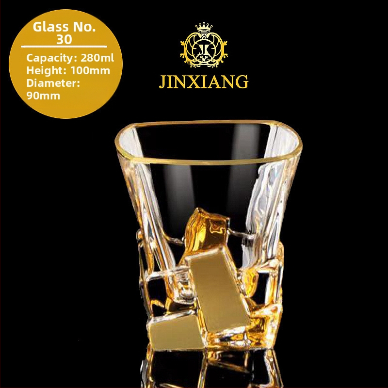 Luksuzna zlatno oslikana čaša za viski u europskom stilu, kućna čaša za vino, ručno izrađena kristalna čaša, čaša za vino, čaša za pivo