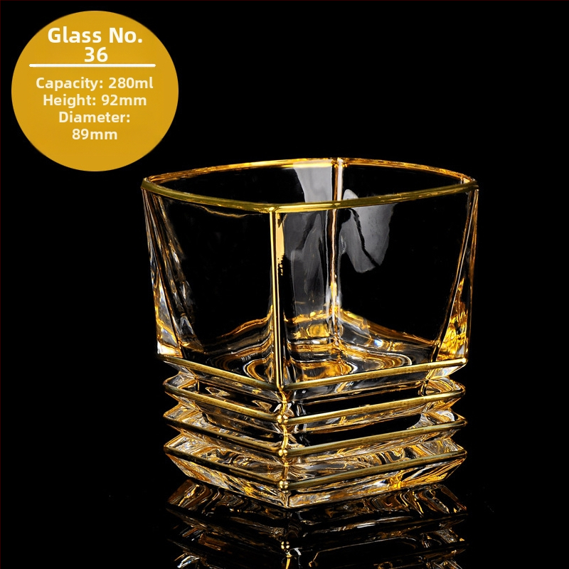 Luksuzna zlatno oslikana čaša za viski u europskom stilu, kućna čaša za vino, ručno izrađena kristalna čaša, čaša za vino, čaša za pivo