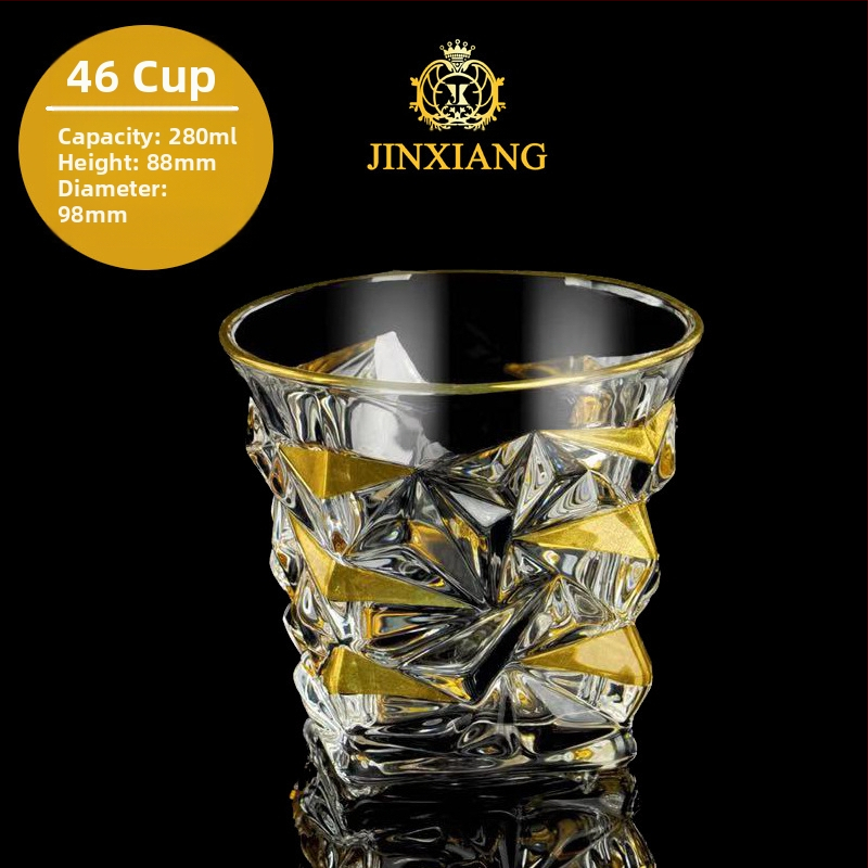 Luksuzna zlatno oslikana čaša za viski u europskom stilu, kućna čaša za vino, ručno izrađena kristalna čaša, čaša za vino, čaša za pivo