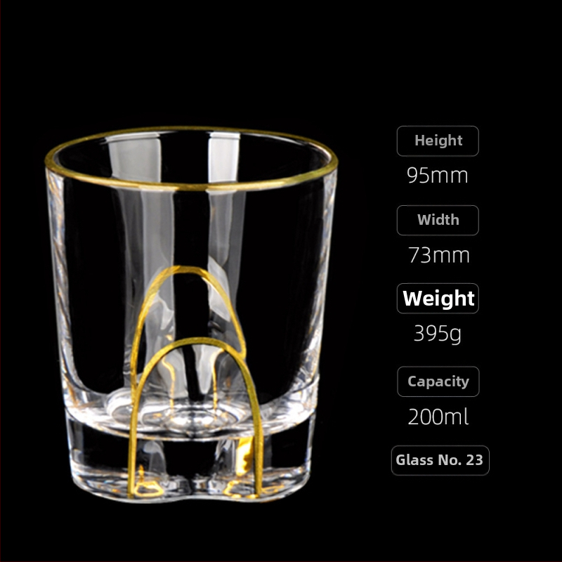 Luksuzna zlatno oslikana čaša za viski u europskom stilu, kućna čaša za vino, ručno izrađena kristalna čaša, čaša za vino, čaša za pivo