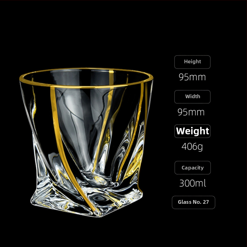 Luksuzna zlatno oslikana čaša za viski u europskom stilu, kućna čaša za vino, ručno izrađena kristalna čaša, čaša za vino, čaša za pivo