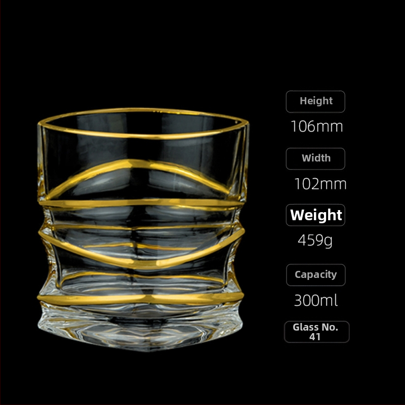 Luksuzna zlatno oslikana čaša za viski u europskom stilu, kućna čaša za vino, ručno izrađena kristalna čaša, čaša za vino, čaša za pivo