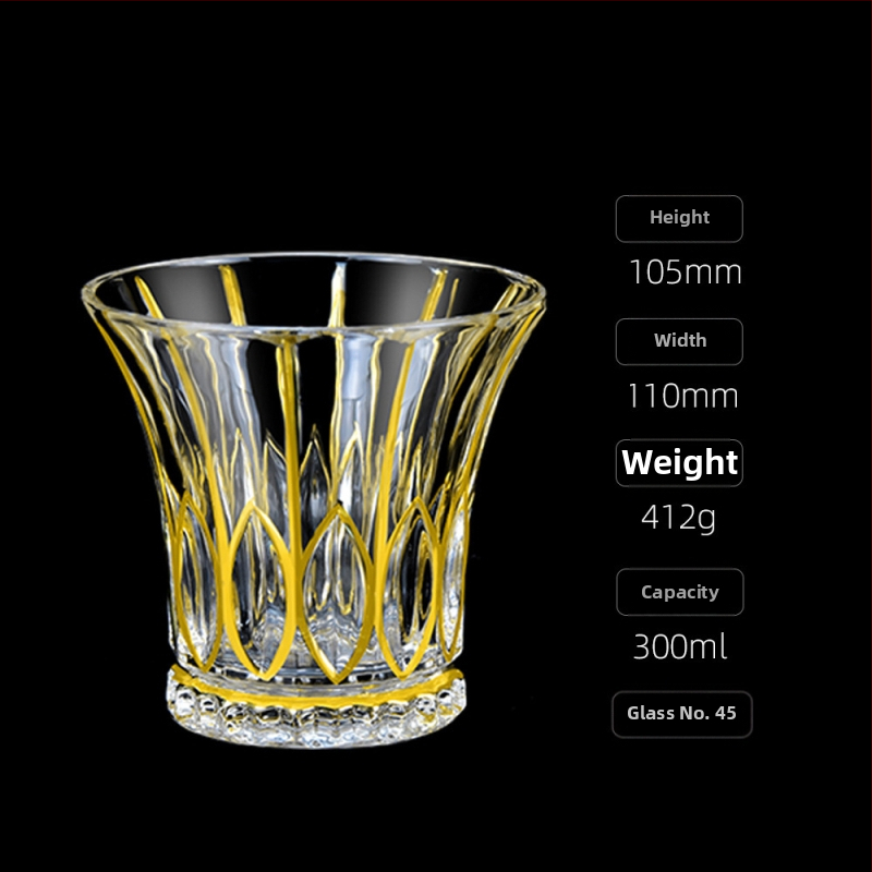 Luksuzna zlatno oslikana čaša za viski u europskom stilu, kućna čaša za vino, ručno izrađena kristalna čaša, čaša za vino, čaša za pivo