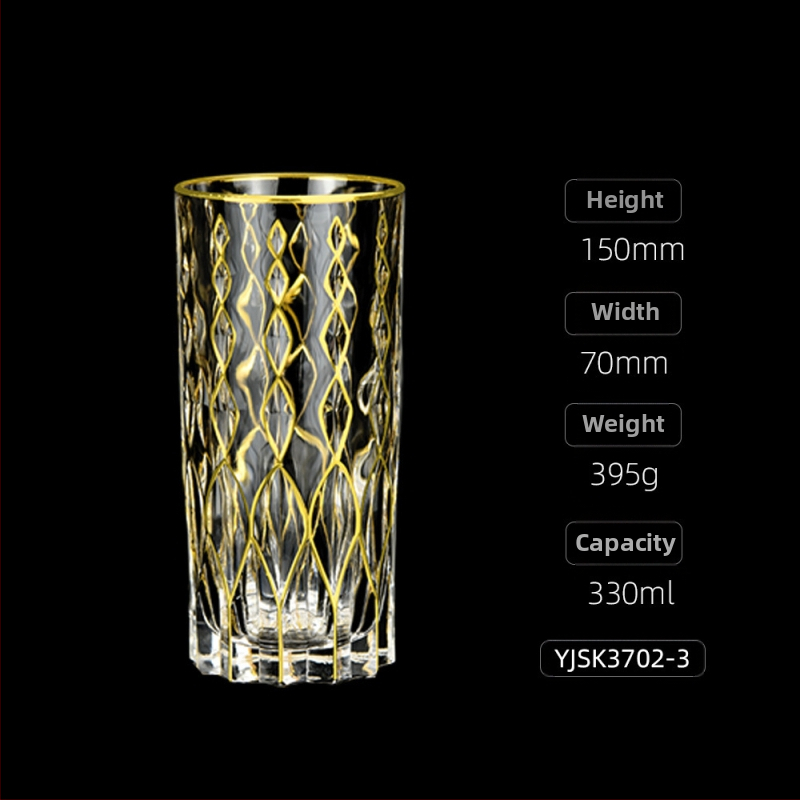 Luksuzna zlatno oslikana čaša za viski u europskom stilu, kućna čaša za vino, ručno izrađena kristalna čaša, čaša za vino, čaša za pivo