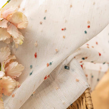 Vaivorykštės saldainių permatoma nepermatoma marlės užuolaida mergaitėms ir berniukams miegamojo įlankos langui, vaikų kambariui, Shaoxing Keqiao lininis langų ekranas