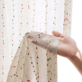 Vaivorykštės saldainių permatoma nepermatoma marlės užuolaida mergaitėms ir berniukams miegamojo įlankos langui, vaikų kambariui, Shaoxing Keqiao lininis langų ekranas