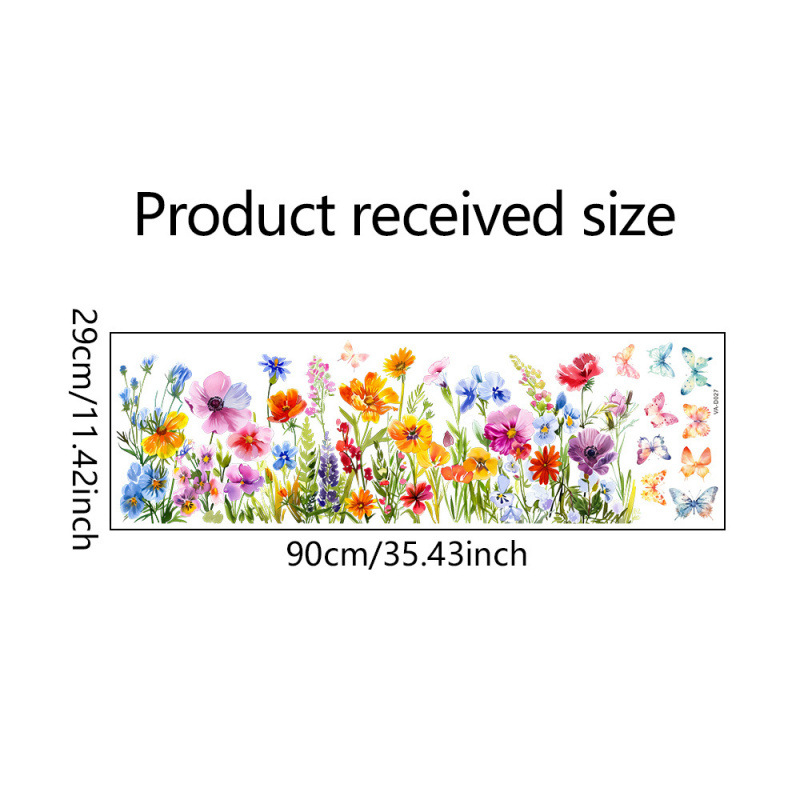 Akvarelės gėlės drugelis namams stiklo lango fonas siena dekoratyviniai sienų lipdukai lipni didmeninė prekyba užsienio prekyba