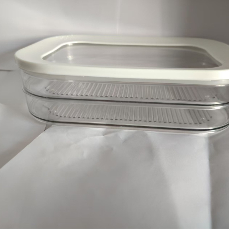 Šaldytuvo laikymo dėžė, šaldiklio laikymo sandari dėžė, permatoma buitinės virtuvės mėsos ir šoninės laikymo dėžė