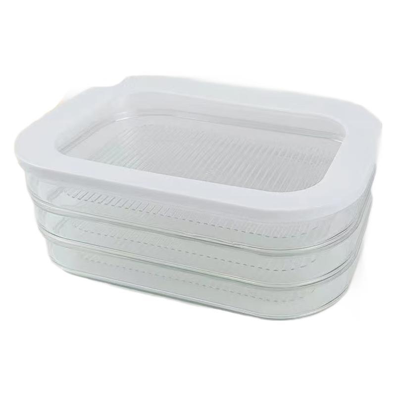 Šaldytuvo laikymo dėžė, šaldiklio laikymo sandari dėžė, permatoma buitinės virtuvės mėsos ir šoninės laikymo dėžė