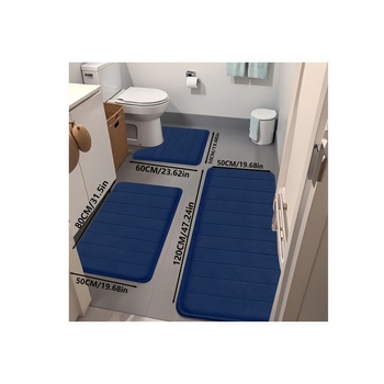 Tarpvalstybiniai didmeniniai koralinio aksomo kilimėliai namams, atsparūs dėmėms, neslystantys kilimėliai, trijų dalių tualeto kilimėlių rinkinys, sugeriantys vonios kambario kilimėliai kojoms
