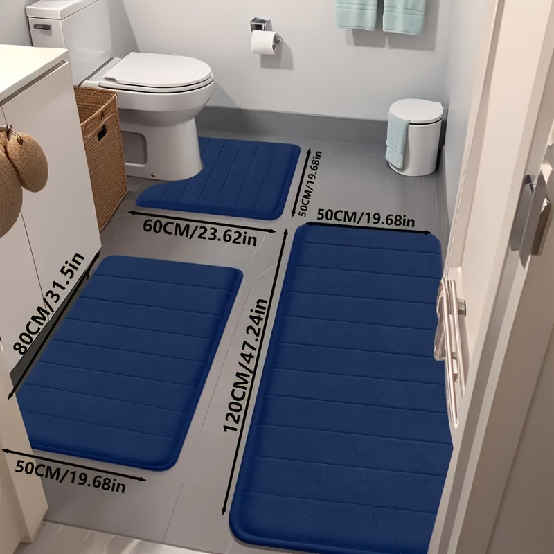 Tarpvalstybiniai didmeniniai koralinio aksomo kilimėliai namams, atsparūs dėmėms, neslystantys kilimėliai, trijų dalių tualeto kilimėlių rinkinys, sugeriantys vonios kambario kilimėliai kojoms