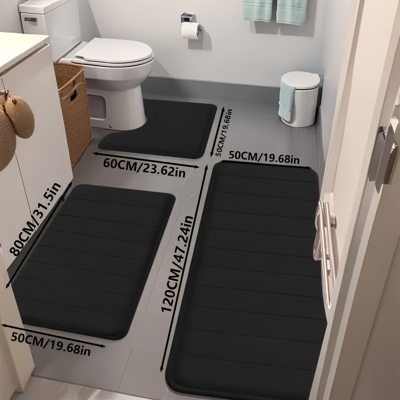 Tarpvalstybiniai didmeniniai koralinio aksomo kilimėliai namams, atsparūs dėmėms, neslystantys kilimėliai, trijų dalių tualeto kilimėlių rinkinys, sugeriantys vonios kambario kilimėliai kojoms