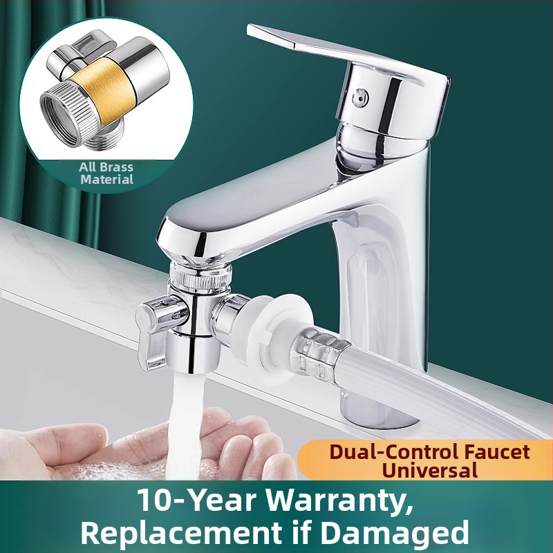 Конектор за кран „Едно към две“, кухненски умивалник, пералня, вход за вода, тръба за свързване, разпределител на вода, може да се използва от хиляди цветя