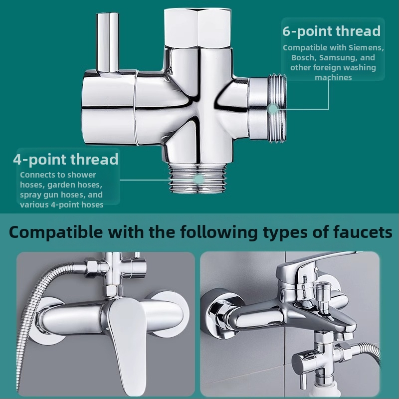 Vodovodný konektor One-to-Two, kuchynské umývadlo, práčka, prívod vody, port na pripojenie potrubia, rozdeľovač vody, môžu používať tisíce kvetov