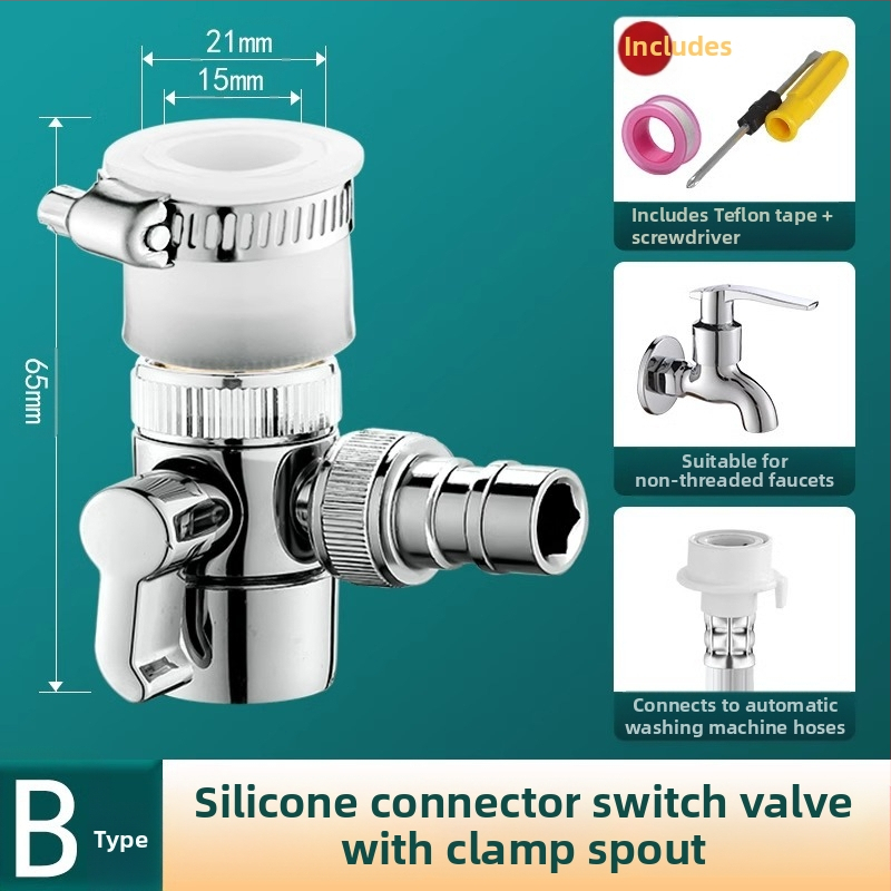 Vodovodný konektor One-to-Two, kuchynské umývadlo, práčka, prívod vody, port na pripojenie potrubia, rozdeľovač vody, môžu používať tisíce kvetov