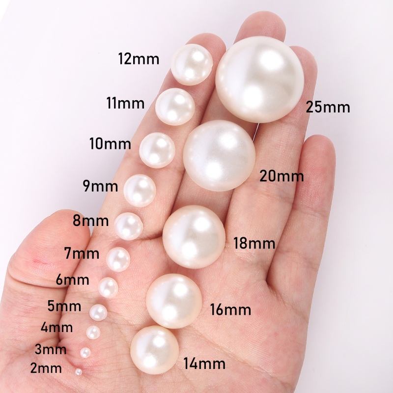 ABS imitacija bisera 2-8 mm miješani ravni poluokrugli biseri, DIY japanski pribor za nail art, neporozni biseri