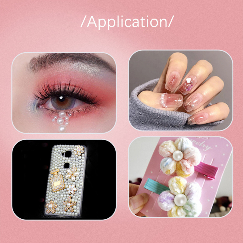 ABS imitacijos perlas 2-8 mm mišrus plokščias pusapvalis perlas „pasidaryk pats“ japoniškas nagų dailės pleistras, neporėtas perlas