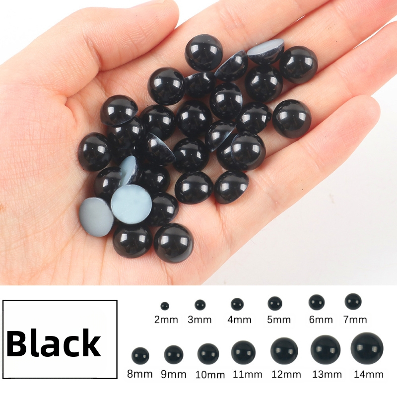 ABS mākslīgā pērle 2-8 mm jaukta plakana pusapaļa pērle DIY japāņu nagu mākslas plāksteris aksesuāri neporaina pērle