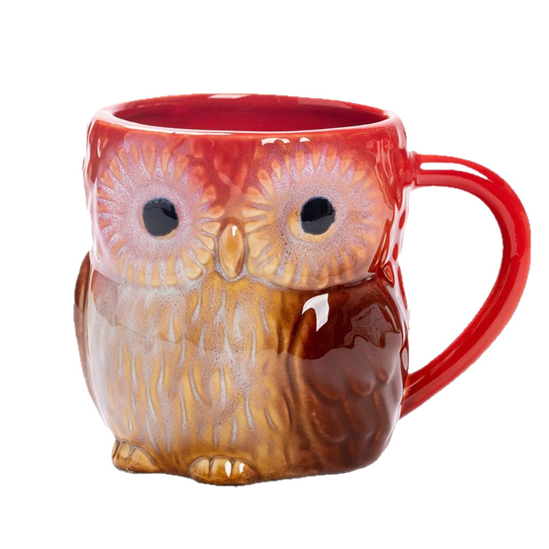 Външна търговия Трансгранични доставки Пещ за смяна Карикатура Сова Керамична чаша Чаша за кафе Домакинско мляко Чаша за закуска Чаша за вода