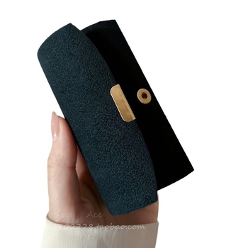 Изящна преносима мини кутия за съхранение на бижута, дамска пътна антиоксидационна пръстен бижута лека луксозна фланелена кутия за бижута