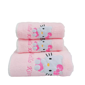 Παιδική πετσέτα μπάνιου Hellokitty, γυναικεία απορροφητική πετσέτα, γρήγορο στέγνωμα, πετσέτα προσώπου για φοιτητική εστία, κοραλλιογενής πετσέτα fleece
