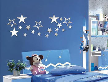 Užsienio prekyba, karšto pardavimo žvaigždės, akriliniai veidrodiniai sienų lipdukai, miegamojo, svetainės, lubų, namų dekoravimas, veidrodiniai sienų lipdukai 361048